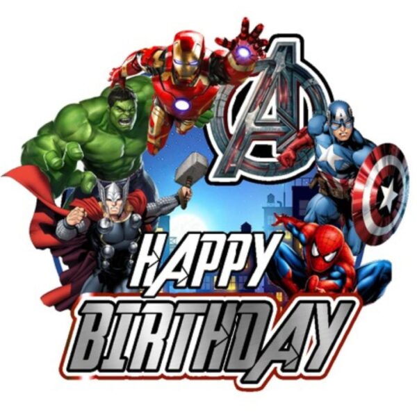 Topper para Torta de Cumpleaños Avengers Tu Fiesta a un Click