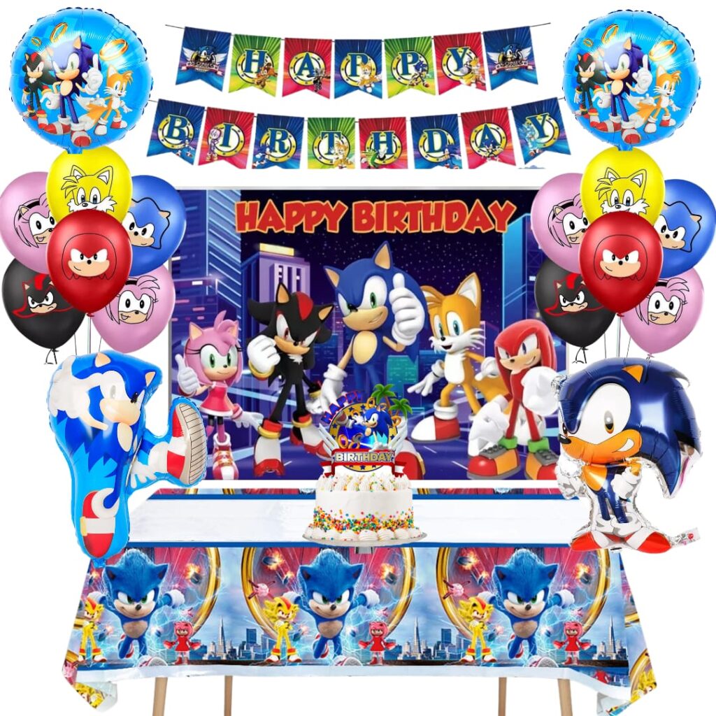 Set Decorativo con telón para Cumpleaños Sonic Tu Fiesta a un Click