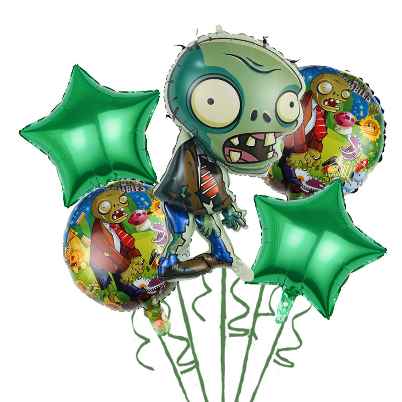 Set Globos Aluminio Piezas Planta Vs Zombie Tu Fiesta A Un Click