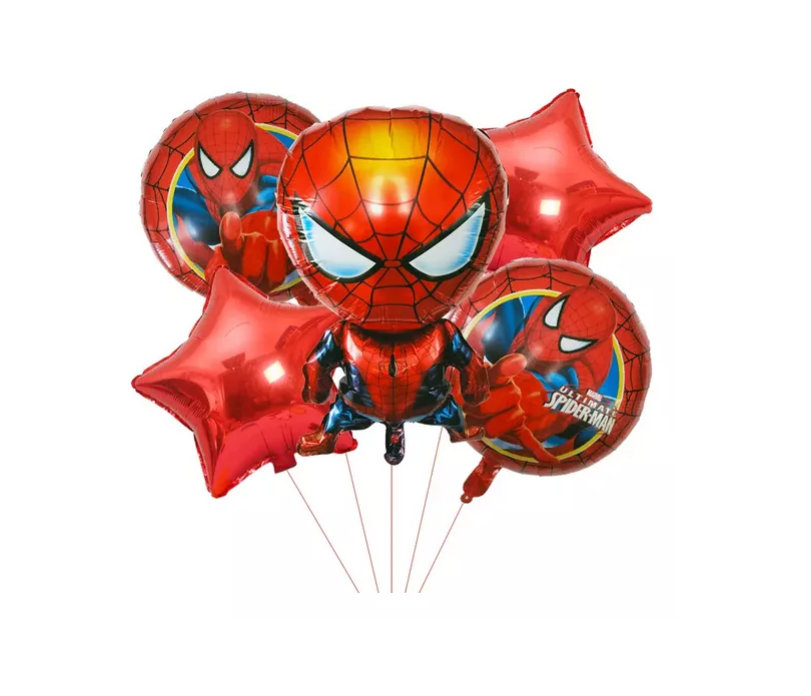 Set Globos Aluminio Spiderman 5pzas Rojo Tu Fiesta A Un Click