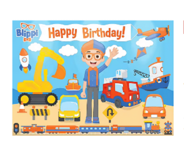 Fondo telón decorativo para cumpleaños y fotografía Blippi 150x100cm