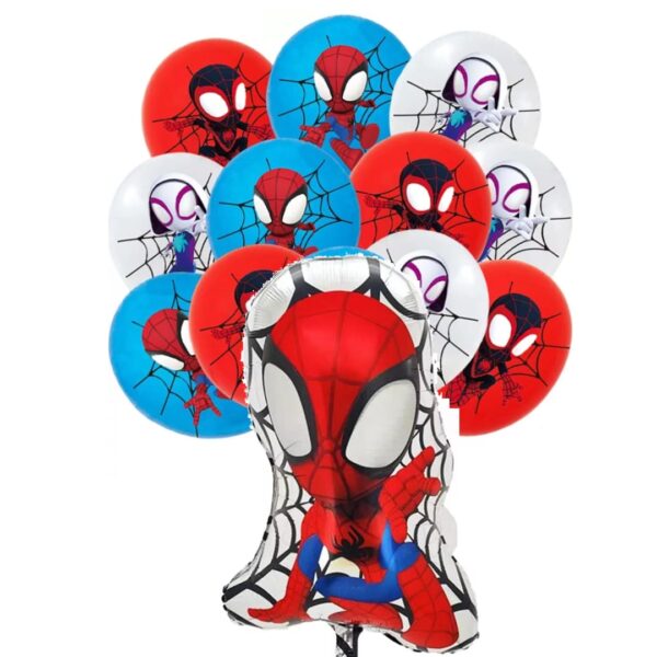 Set de Globos Látex + Alumnio Spiderman cumpleaños (Spidey)