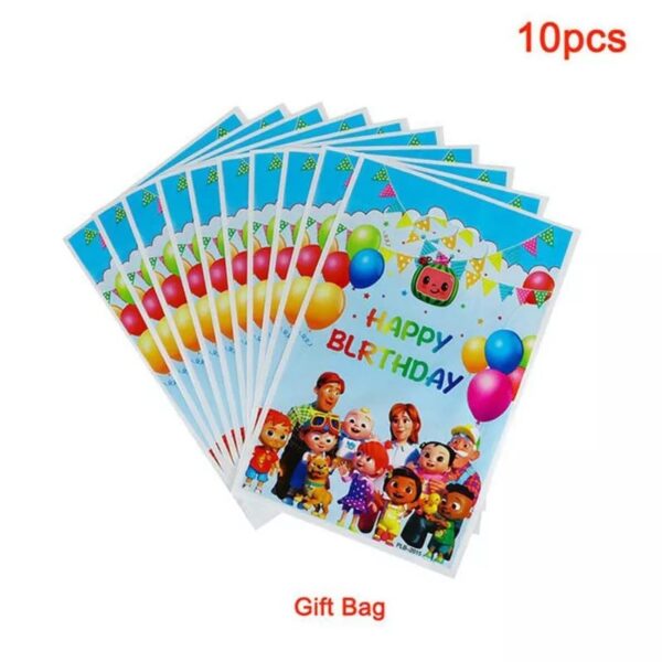 Bolsas Dulceras 10 Unidades para Cumpleaños Cocomelon