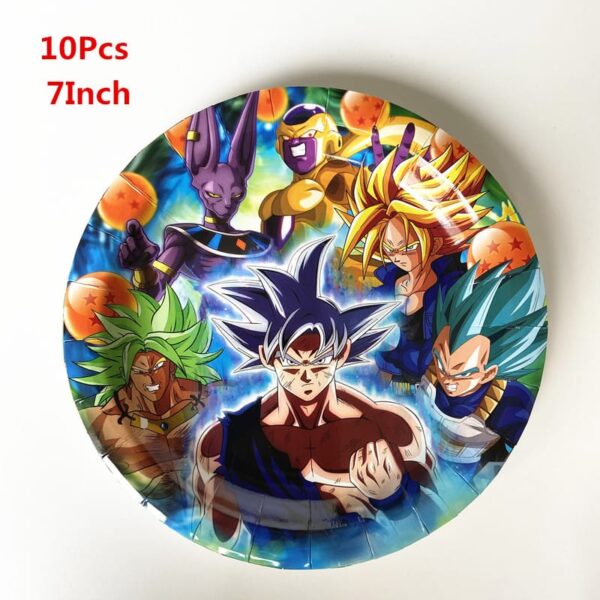 Platos Decorativos 10 Unidades para Cumpleaños Dragon Ball (Mod 2)