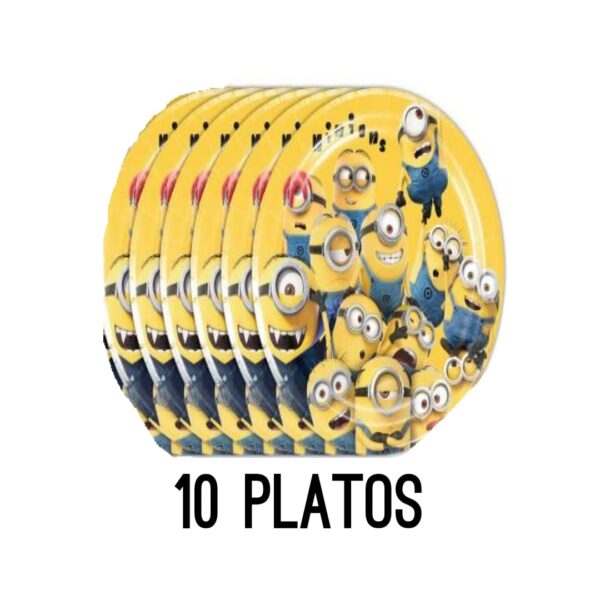 Platos Decorativos 10 Unidades para Cumpleaños Minions