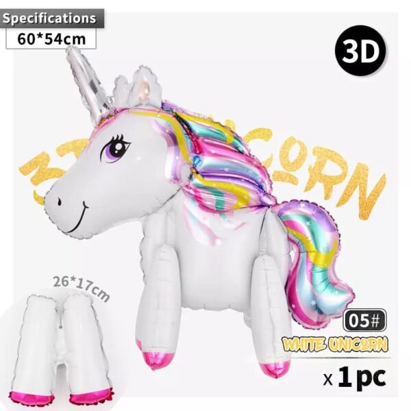 Globo Aluminio Unicornio (Blanco) - Imagen 2