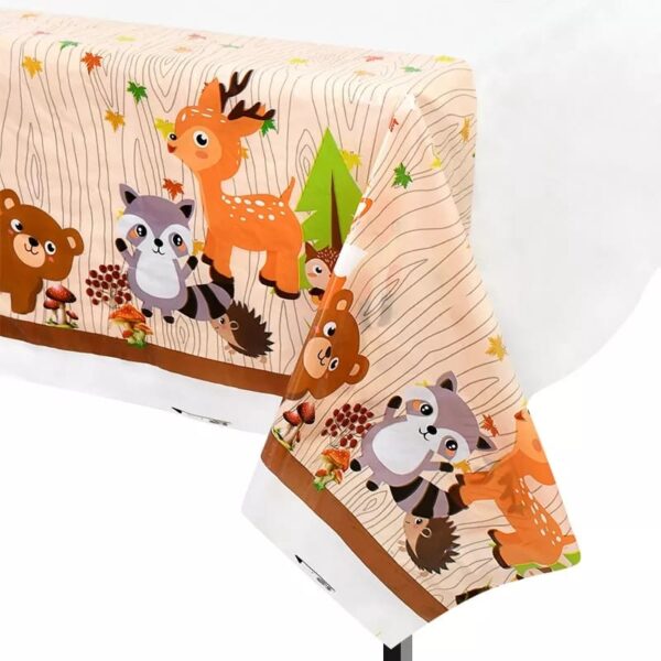 Mantel decorativo para cumpleaños animales del bosque - Imagen 3