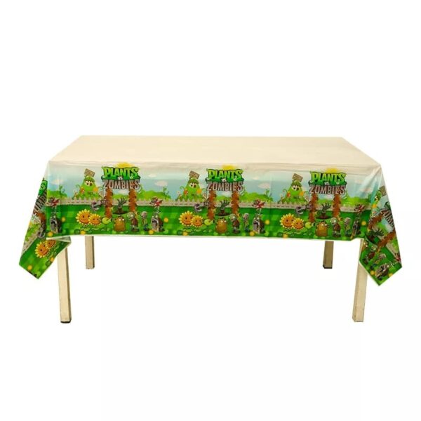 Mantel Decorativo para Cumpleaños Plantas Vs Zombies 220cm x 130cm