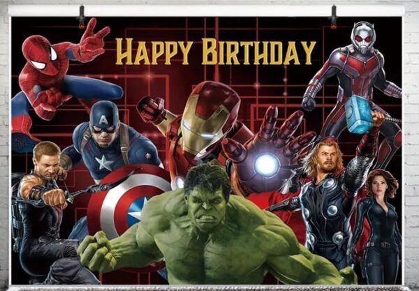 Fondo Telón Decorativo para Cumpleaños y Fotografía Avengers 150cm x 100cm