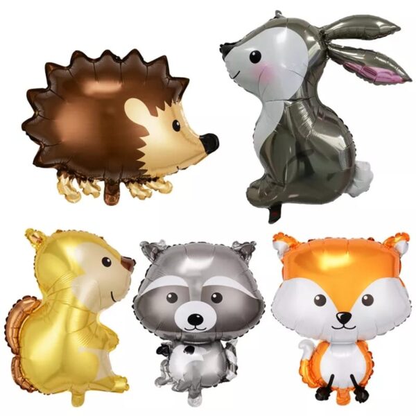 Set de globos Cumpleaños Animales del Bosque 5pzas modelo 2