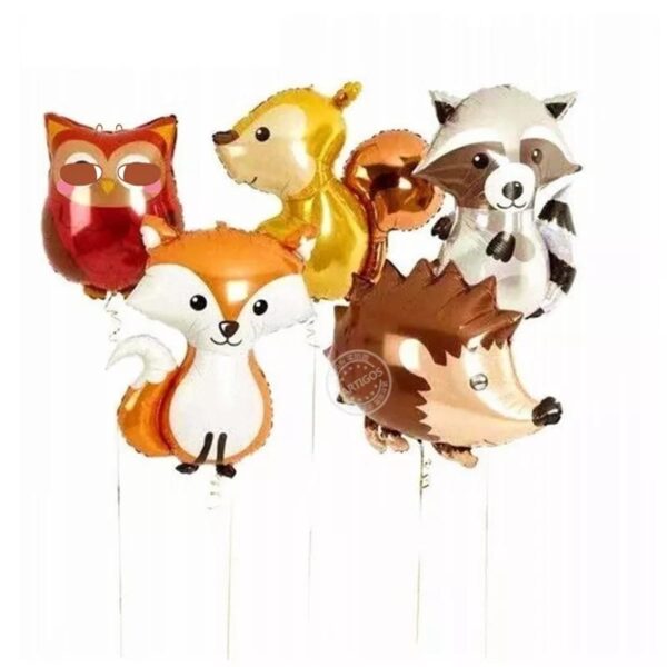 Set de globos Cumpleaños Animales del Bosque 5 pzas modelo 3