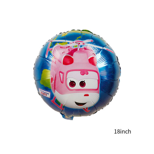 Set de globos aluminio Super Wings aviones 5 piezas (rosa) - Imagen 2