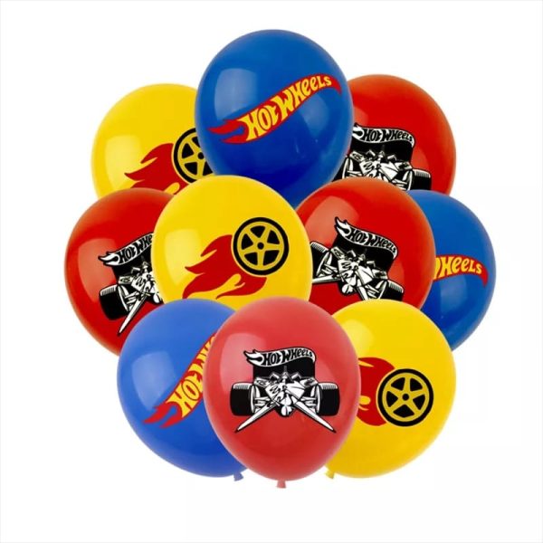 Set Globos Aluminio+Latex HotWheels (azul) - Imagen 5