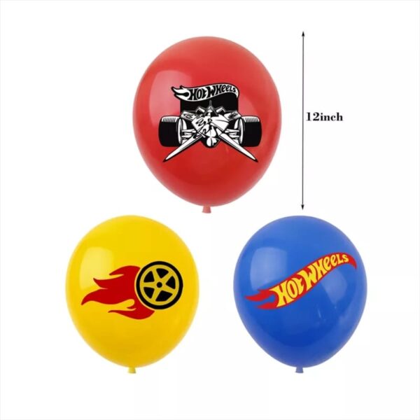 Pack 12 Globos Látex HotWheels - Imagen 2