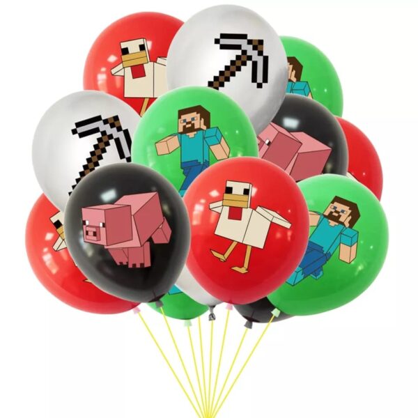 Pack 12 Globos Látex Minecraft