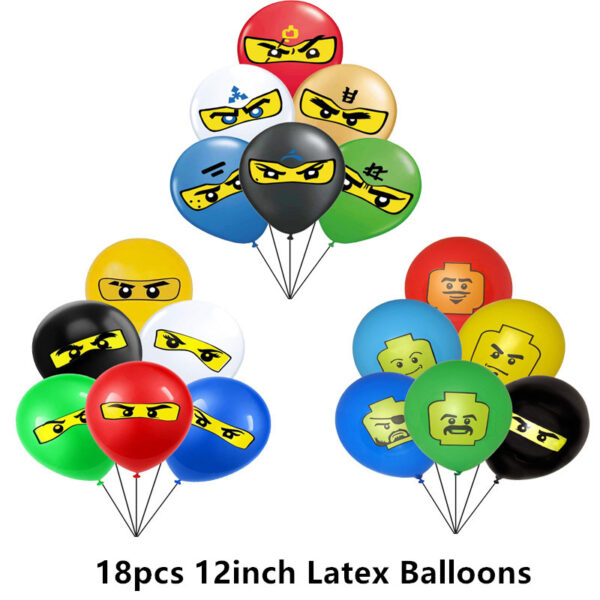 Pack 18 Globos Látex Ninja Go - Imagen 2