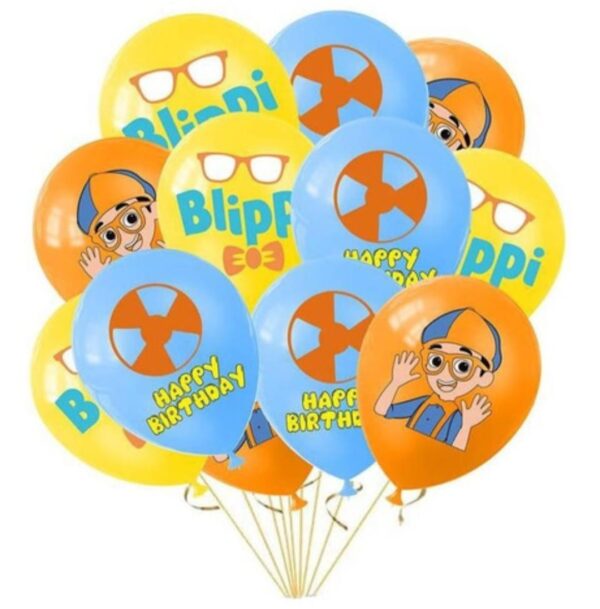 Pack 12 Globos Látex Blippi mod 2