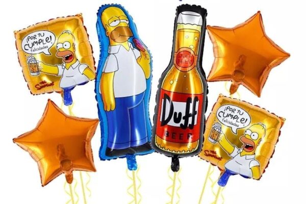 Set Globos Aluminio Homero Simpson mas cerveza Duff