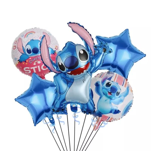 Set Globos Aluminio Lilo & Stich 5pzas (Azul)