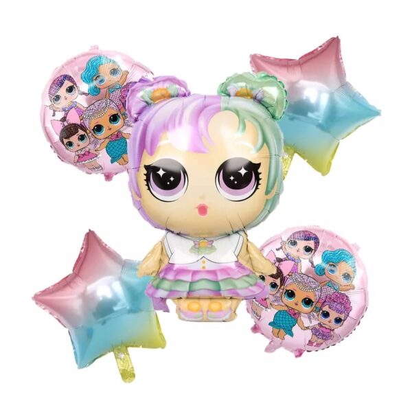 Set Globos Aluminio LOL 5pzas (Caramelo)