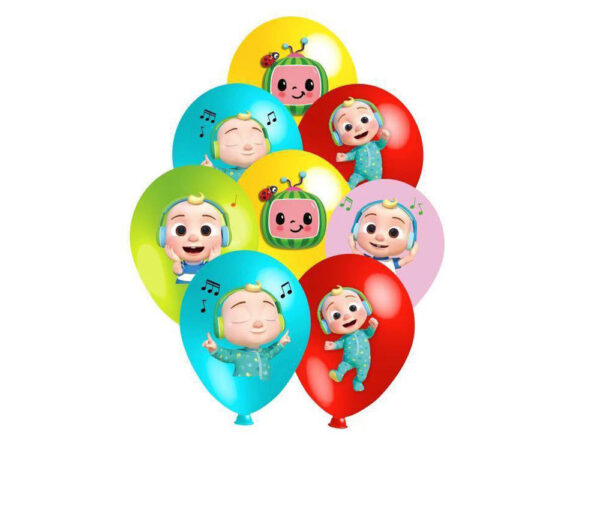 Pack 12 Globos Látex Decorativo para Cumpleaños Cocomelon