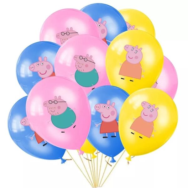 Pack 12 Globos Látex Peppa Pig