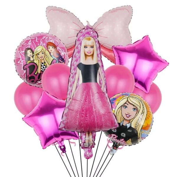 Set de globos aluminio mas látex Barbie