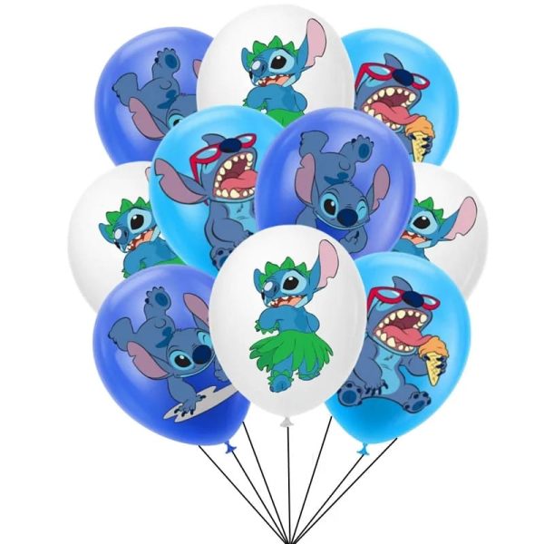Pack 12 Globos Látex Cumpleaños Lilo & Stich