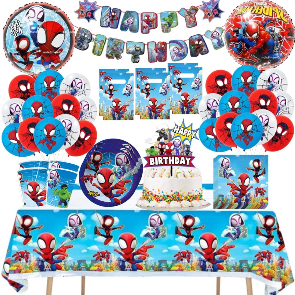 Globos Cotillón Decorativo Cumpleaños Spiderman Spidey Tu Fiesta a un Click