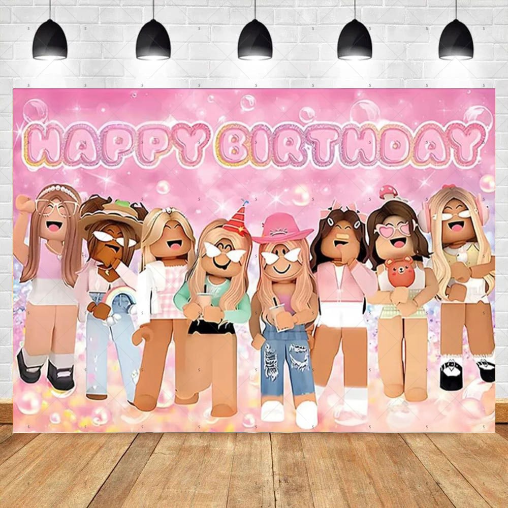 Fondo telón Decorativo Roblox niña