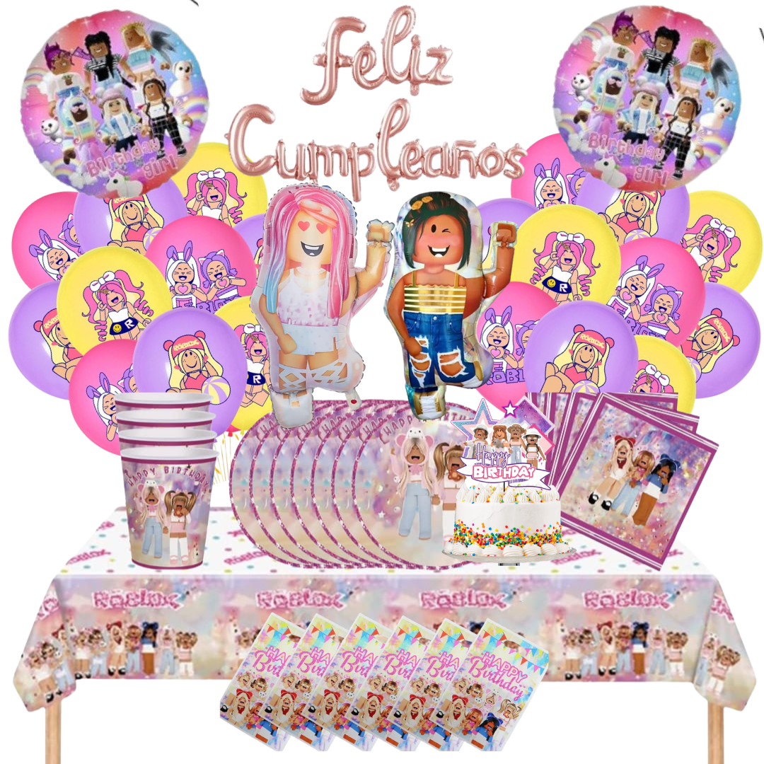 Globos Cotillón Decorativo Roblox niña
