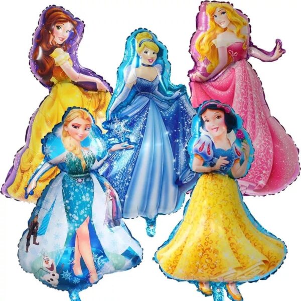 Set Globos Aluminio Princesas Disney 5 Pzas (con forma)