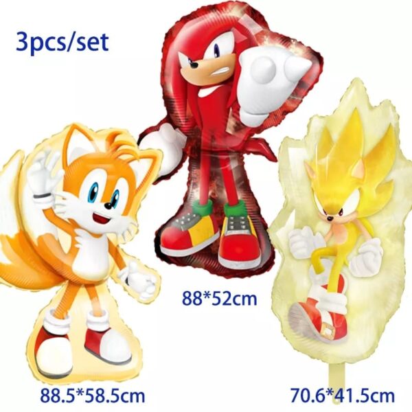 Set Globos Aluminio Sonic 3 Pzas