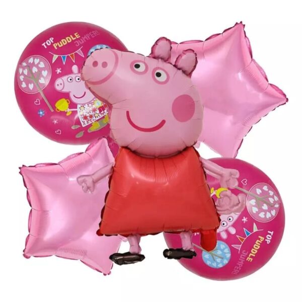 Set Globos Aluminio Peppa Pig 5pzas