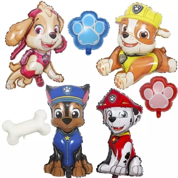 Set Globos Aluminio Paw Patrol 7pzas (Hueso)