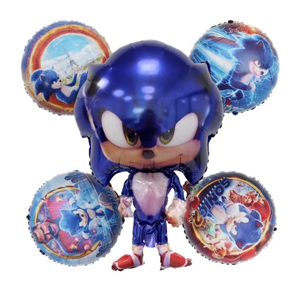Set Globos Aluminio Sonic 5 pzas
