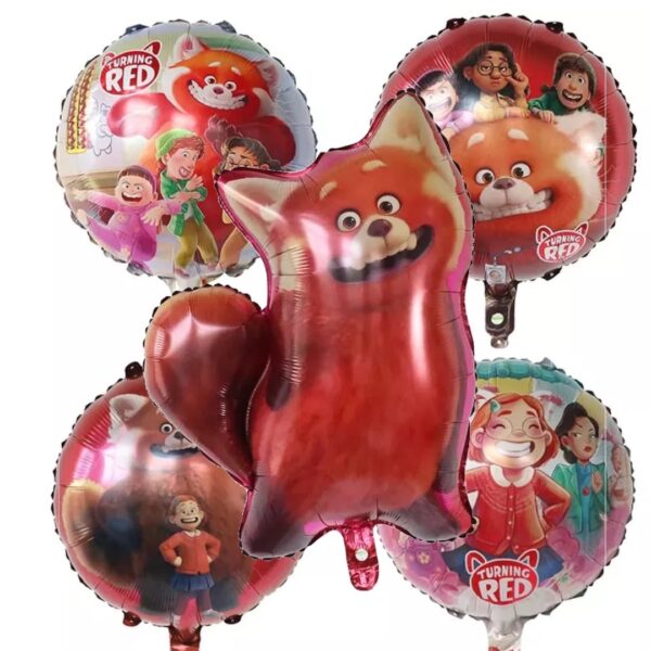 Set Globos Aluminio Turning Red 5 Pzas