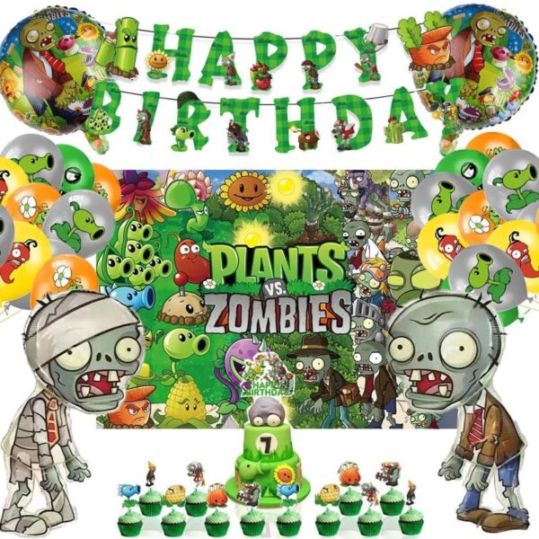 Set Decorativo con Telón Plantas vs Zombies
