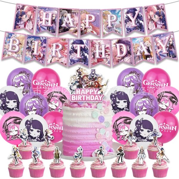 Set Decorativo para Cumpleaños Genshin Impact