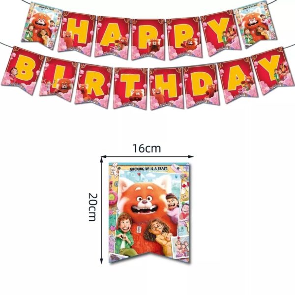 Set Globos con Banderin Turning Red - Imagen 2