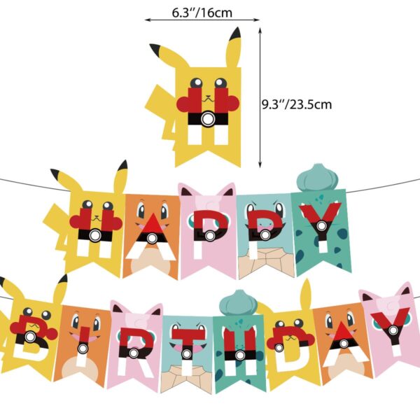 Set Globos con Banderin Pokemón - Imagen 2