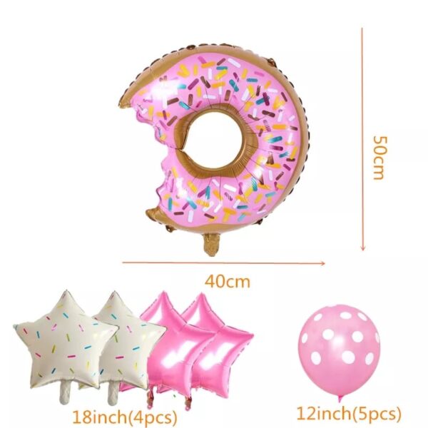 Set Globos con Banderín Donas y Pastelitos - Imagen 2