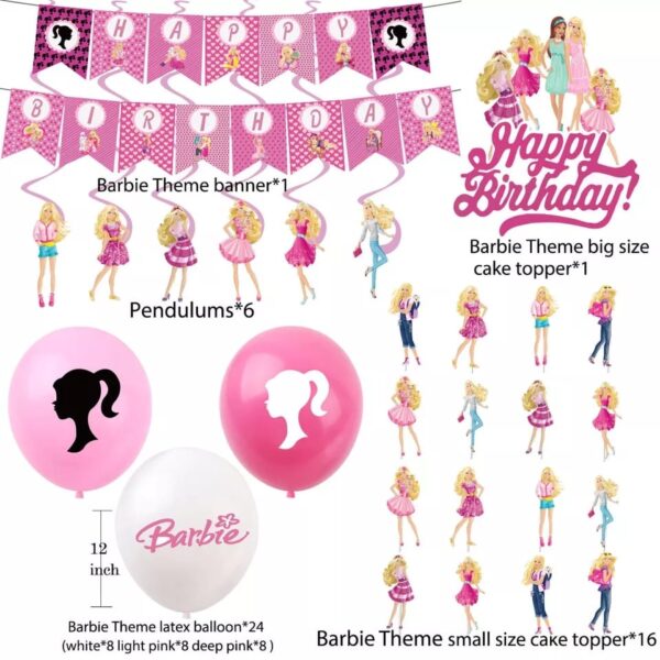 Set Decorativo para Cumpleaños Barbie - Imagen 2