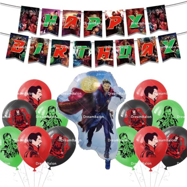Set Globos con Banderin Dr. Strange (Avengers)