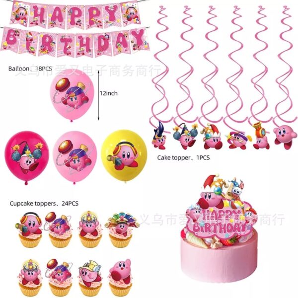 Set Decorativo para Cumpleaños Kirby (Nintendo) - Imagen 5