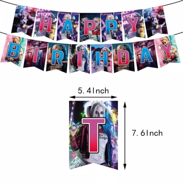 Banderin de cumpleaños Harley Quinn