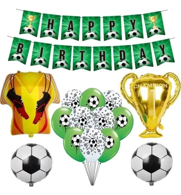 Set Globos con Banderin Futbol
