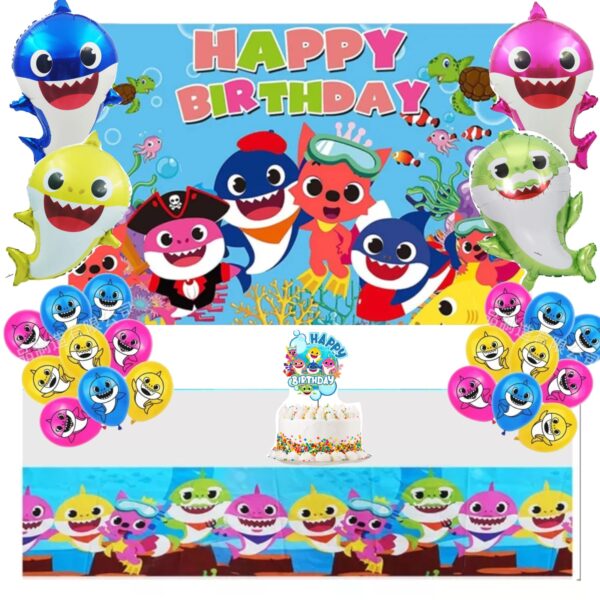 Set Decorativo para Cumpleaños Tiburón Bebé (Baby Shark)