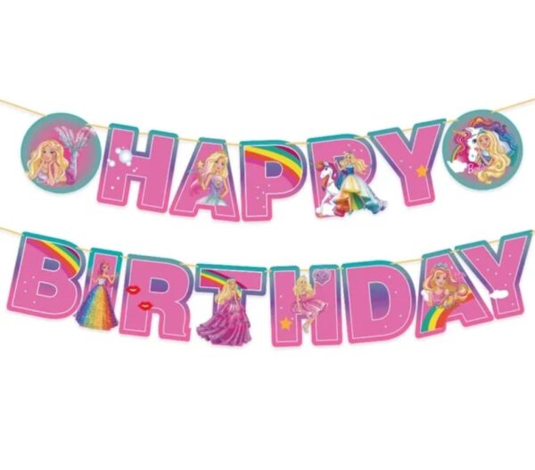 Banderin Decorativo para Cumpleaños Barbie