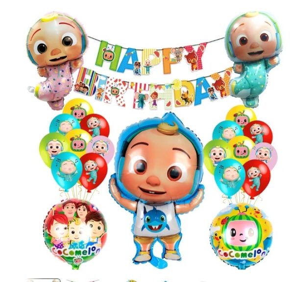 Set Globos con Banderín Cocomelon